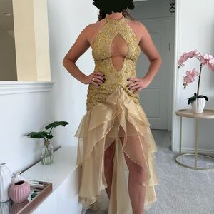 Elegant Gold Evening Dress